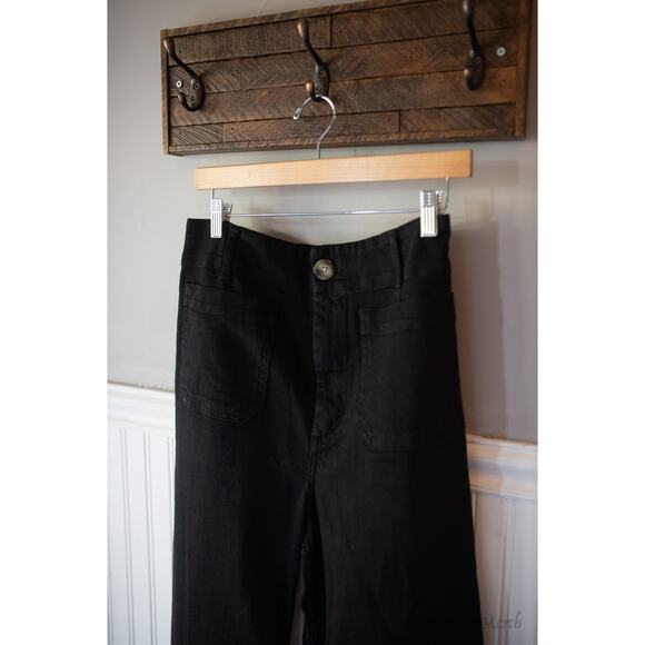 Anthropologie The Denim Colette Cropped Wide-Leg Jeans 25 Tall Black NEW - Picture 4 of 5